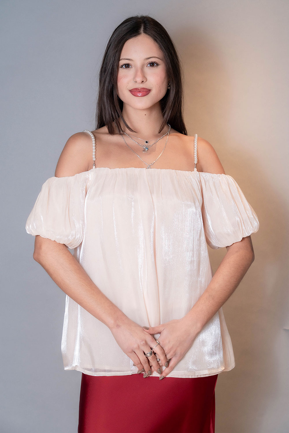 Blusa Seda sin Hombro