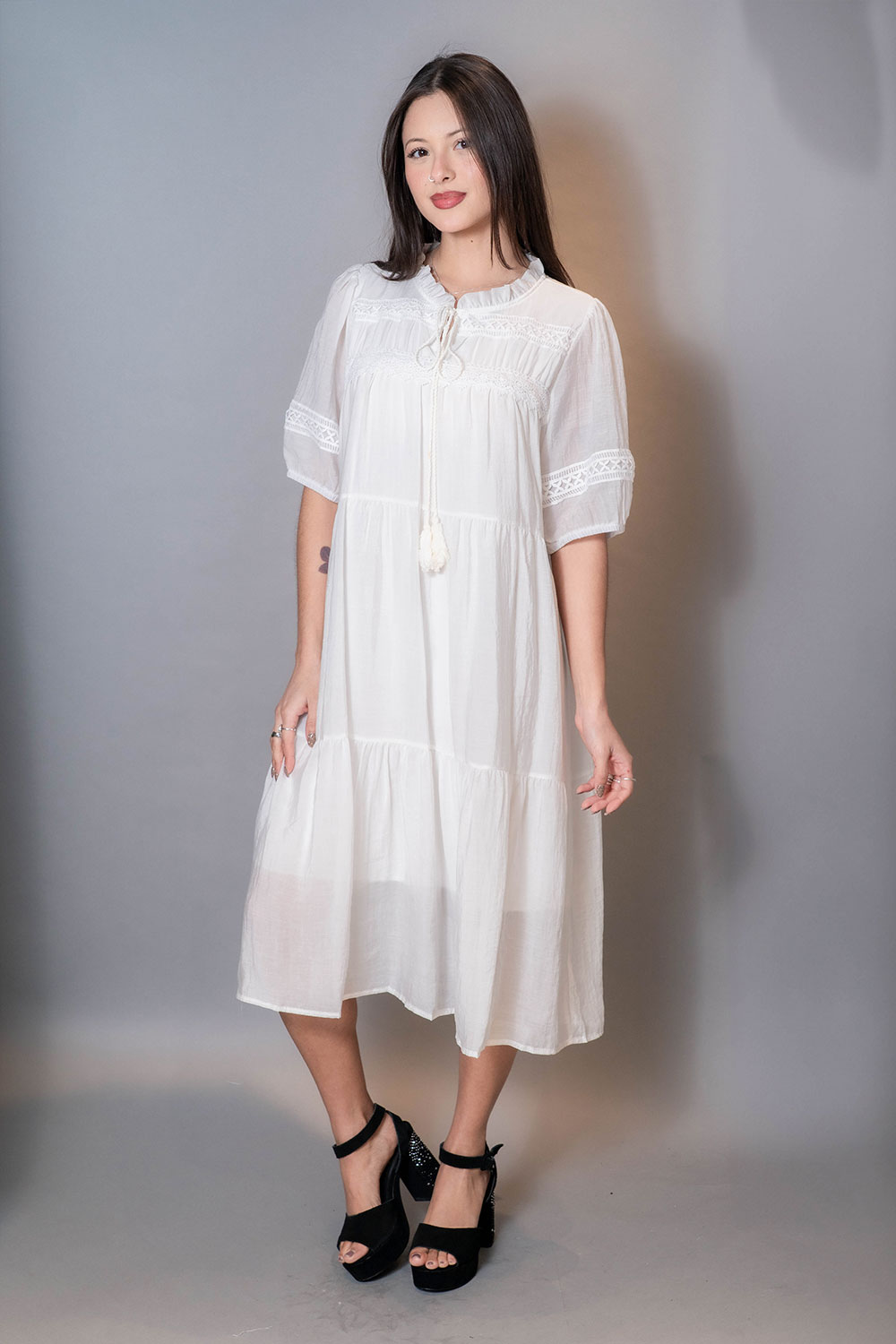 Vestido Midi con Puntilla - Imagen 2