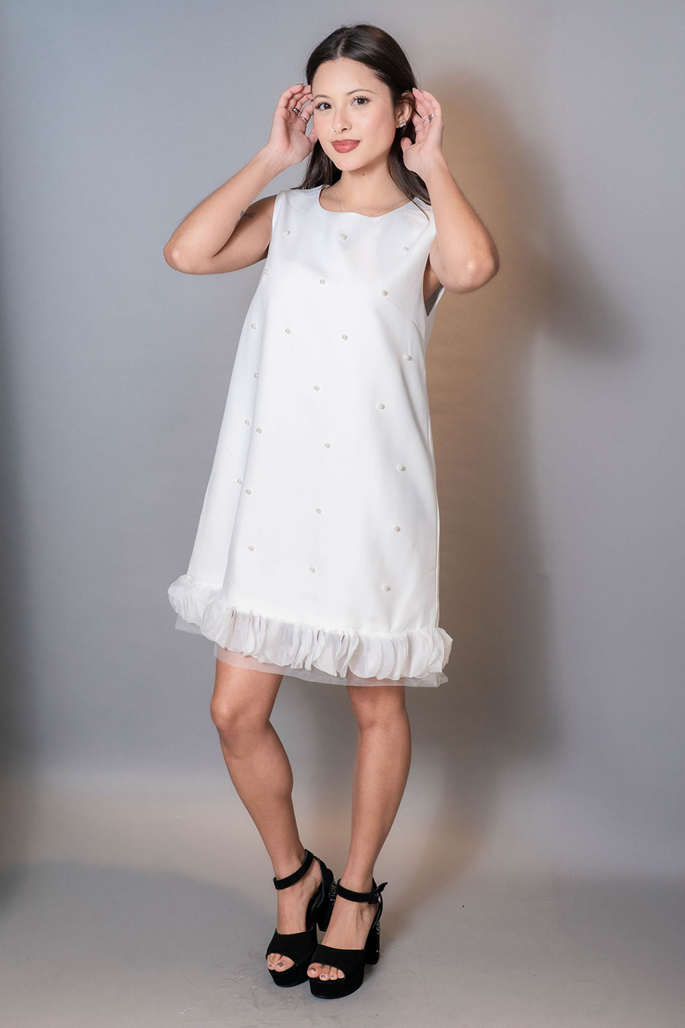 Vestido sin Manga con Perlas - Imagen 2
