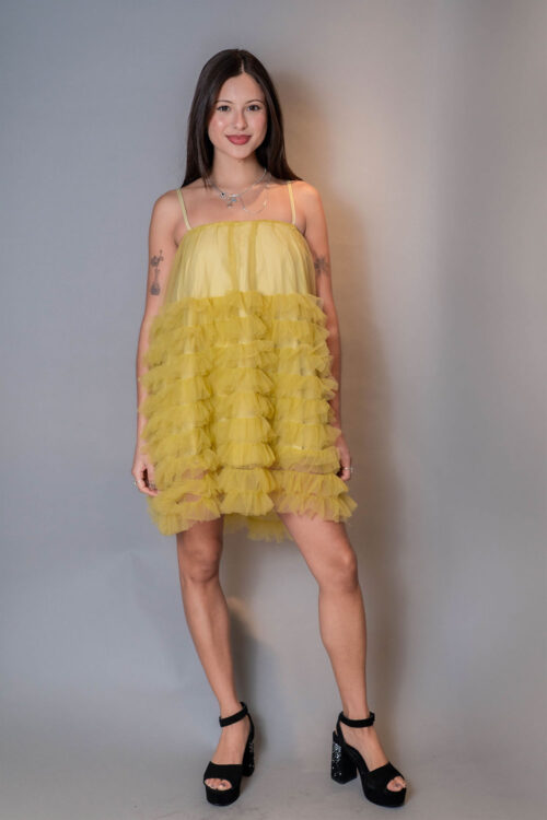 Vestido Tull con Volantes