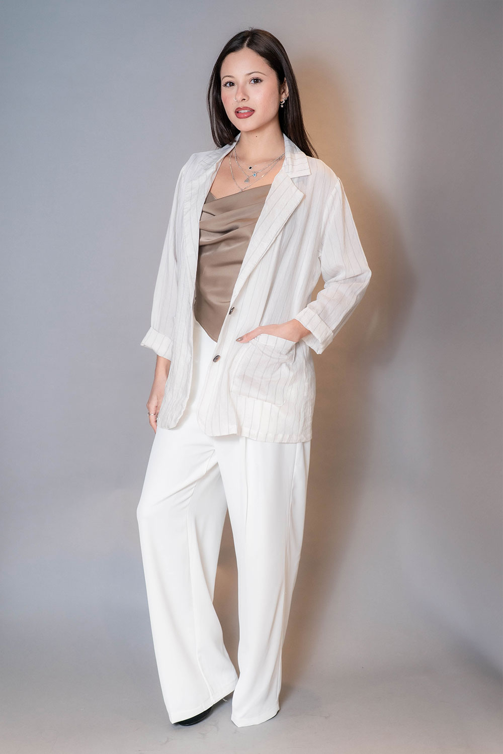 Blazer Lino Rayado