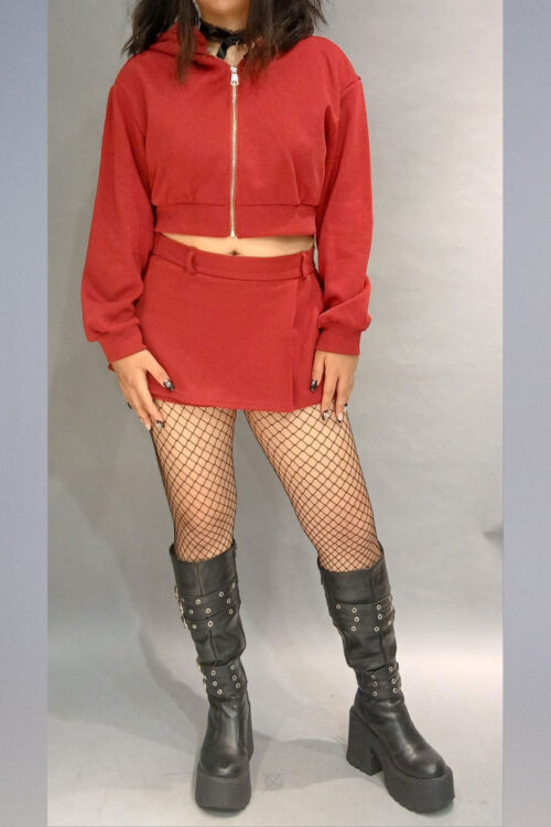 Conjunto Sudadera Crop con Mini con Shorts