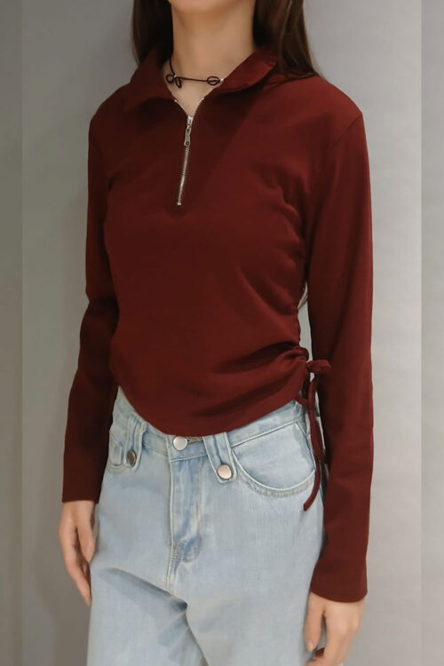 Alternative view of Polera Algodón con Lycra Fruncido al Costado
