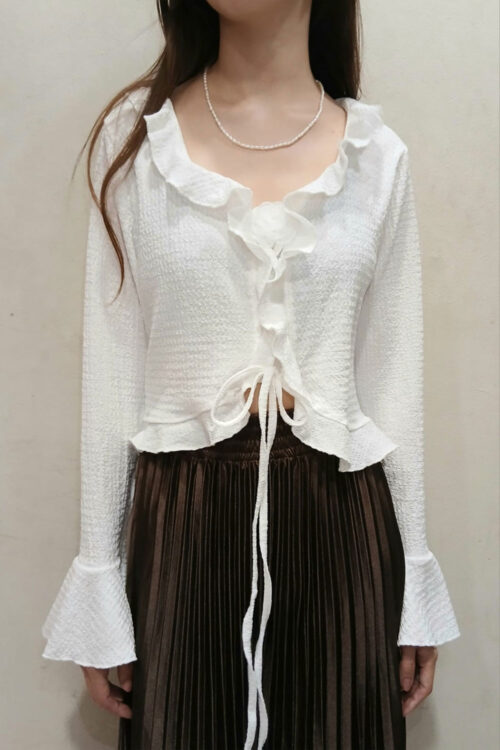 Polera Volantes con Broche Flor