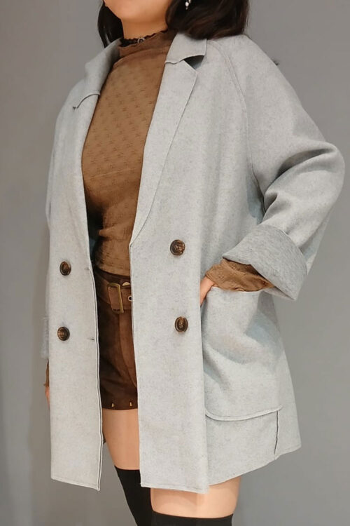 Abrigo Corto Paño Estilo Oversize - Imagen 7