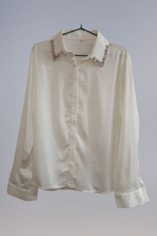 Camisa Raso con Cuello Strass - Imagen 3