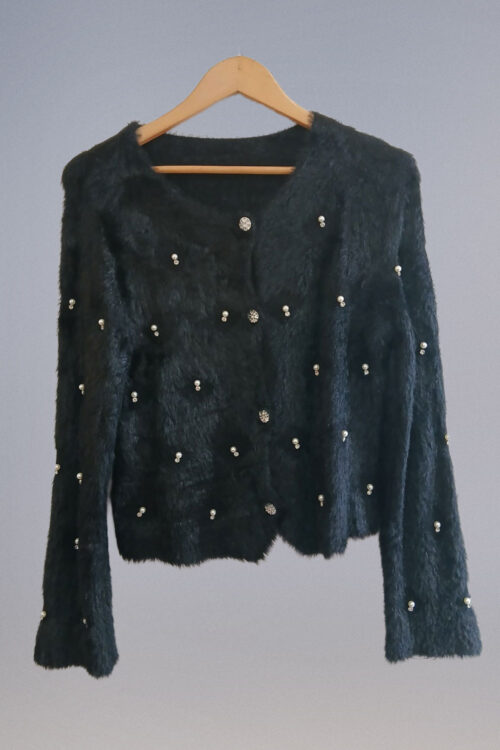 Cardigan Lana con Pelos y Perlas - Imagen 3