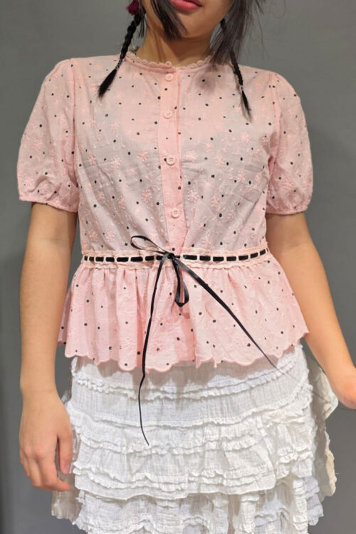 Blusa Broderie con Cinta Ajustable