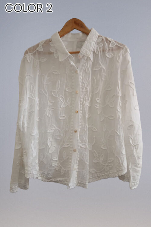 Blusa Broderie con Flores 3D - Imagen 3