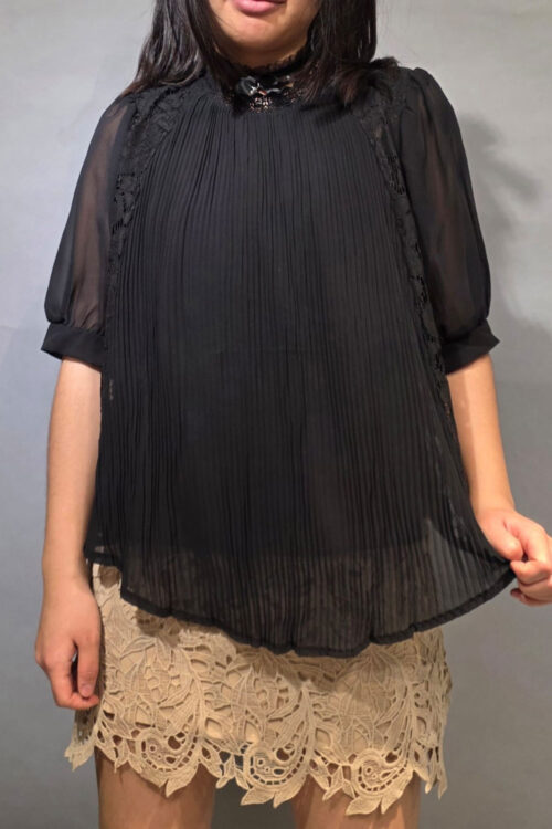 Blusa Gasa Combinado con Encaje