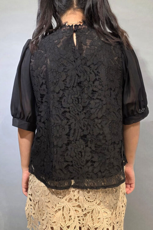 Blusa Gasa Combinado con Encaje - Imagen 5