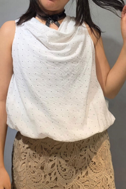 Blusa Globo con Cuello Bouche