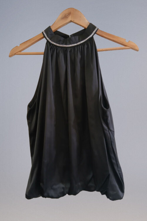 Blusa Globo Halter con Strass - Imagen 3