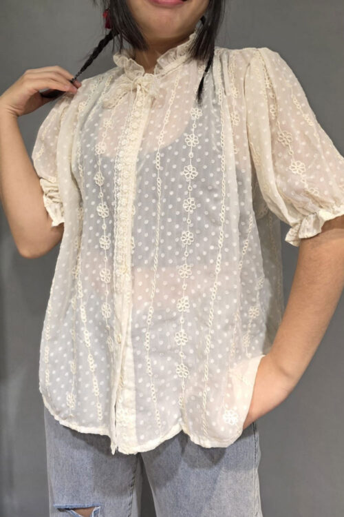 Alternative view of Blusa Plumeti con Lazo Encaje