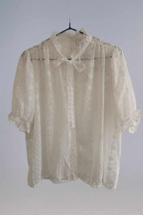 Blusa Plumeti con Lazo Encaje - Imagen 4