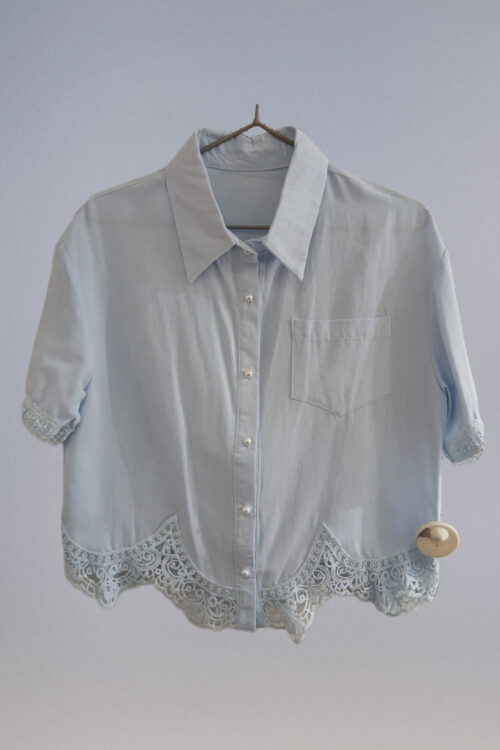 Camisa con Apliqué de Encaje - Imagen 4