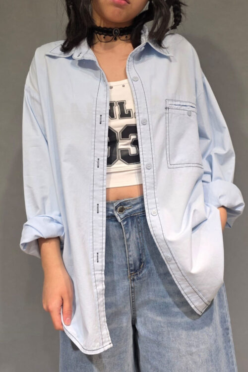 Camisa Gabardina Estilo Oversize