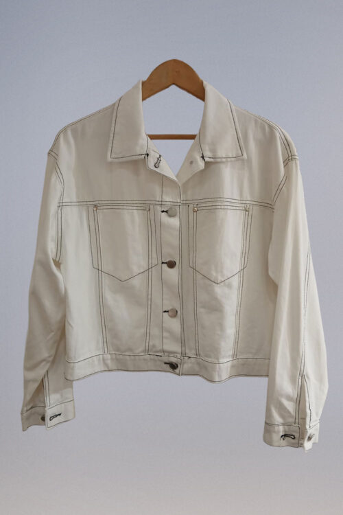 Campera Gabardina con Costuras en Contraste - Imagen 3