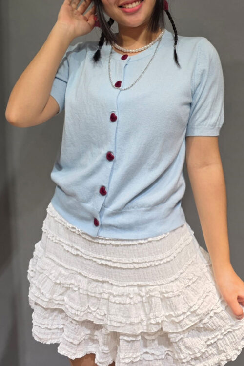 Cardigan Hilo Botones Corazón
