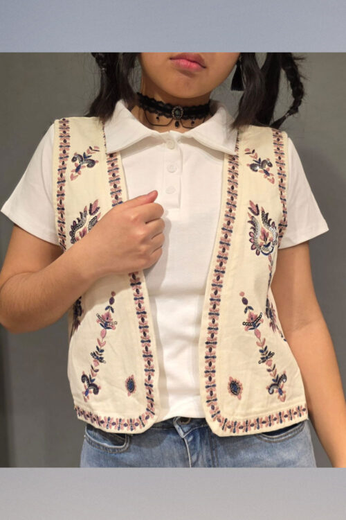 Chaleco Gabardina Bordado