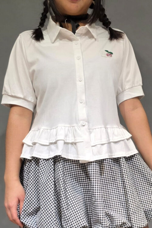 Alternative view of Polera Abotonada con Volantes