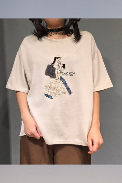 Polera con Apliqué Tweed