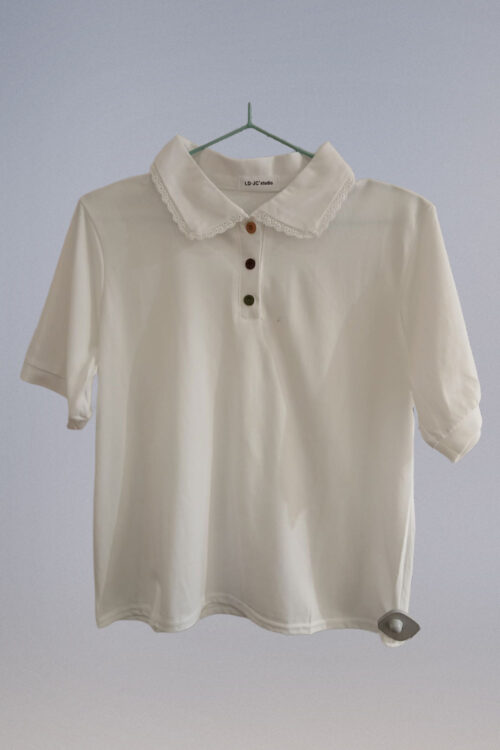 Polera de Algodón con Lycra con Cuello Bobo - Imagen 5