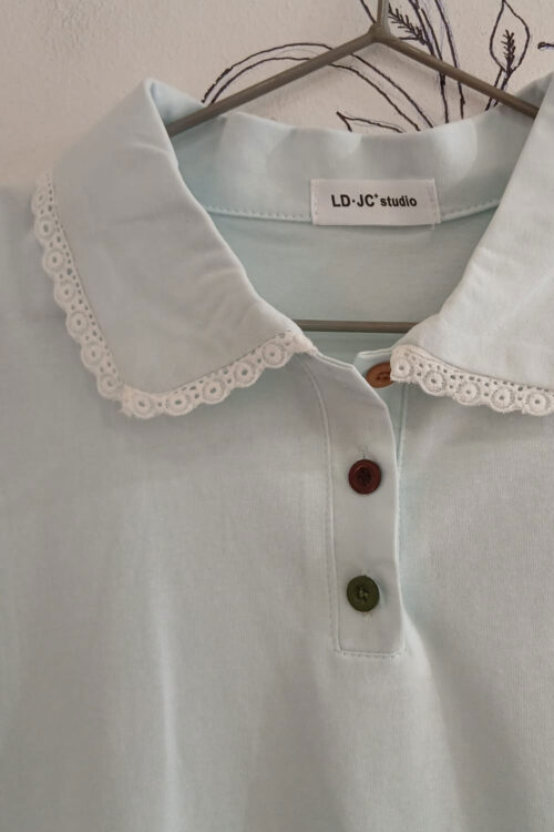 Polera de Algodón con Lycra con Cuello Bobo - Imagen 3