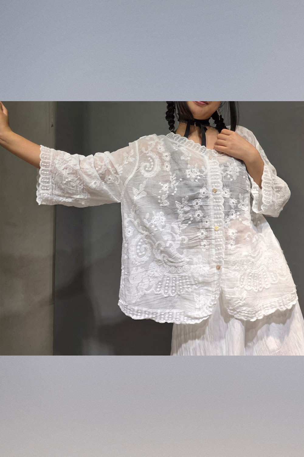 Blusa Broderie con Botones - Imagen 2