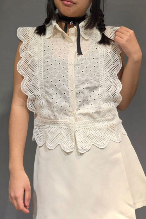 Blusa Broderie con Encaje
