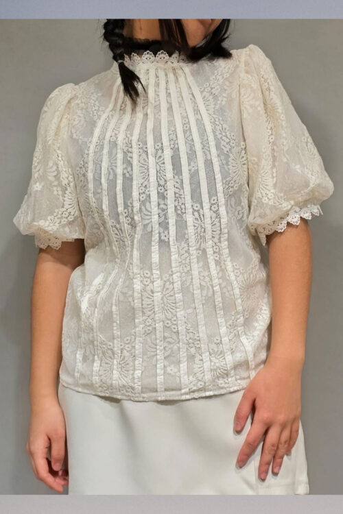 Blusa con Manga Globo y Alforzas - Imagen 2