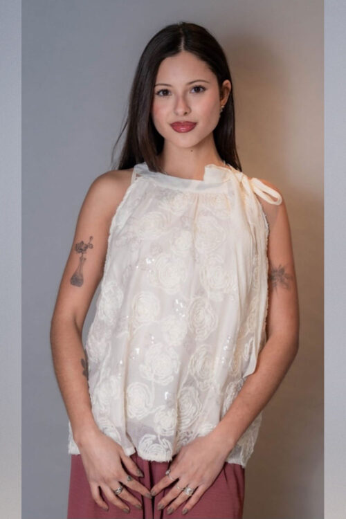 Blusa Halter con Lentejuelas