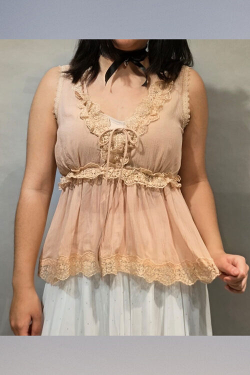 Blusa Lencera de Encaje y Gasa