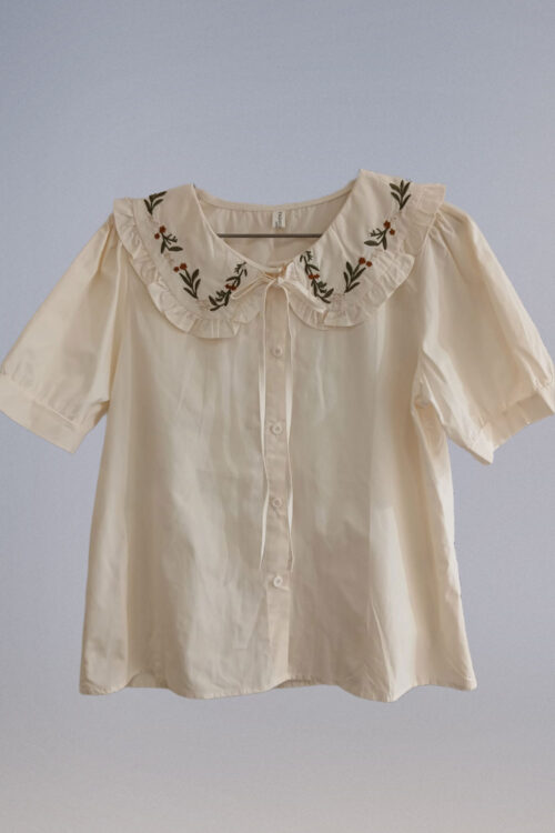 Blusa Poplin Cuello Bobo