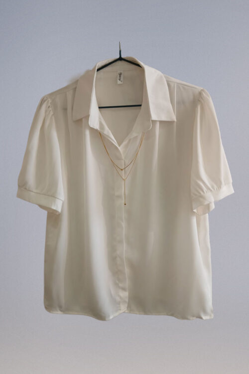 Blusa Seda con Collar Desmontable - Imagen 5