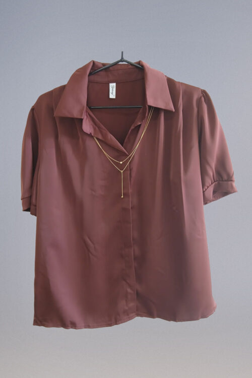 Blusa Seda con Collar Desmontable - Imagen 3