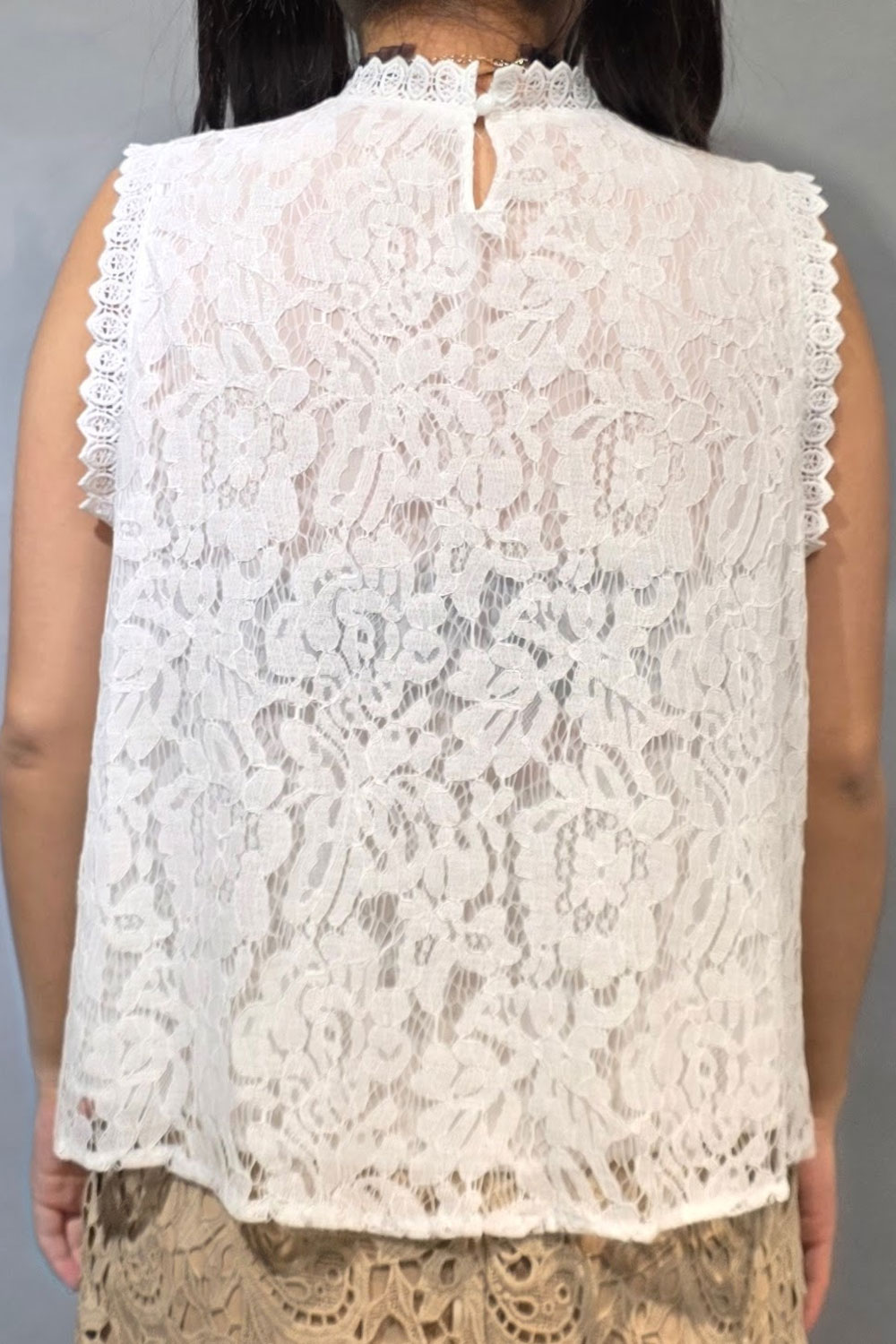 Blusa Gasa Combinado con Encaje - Imagen 6