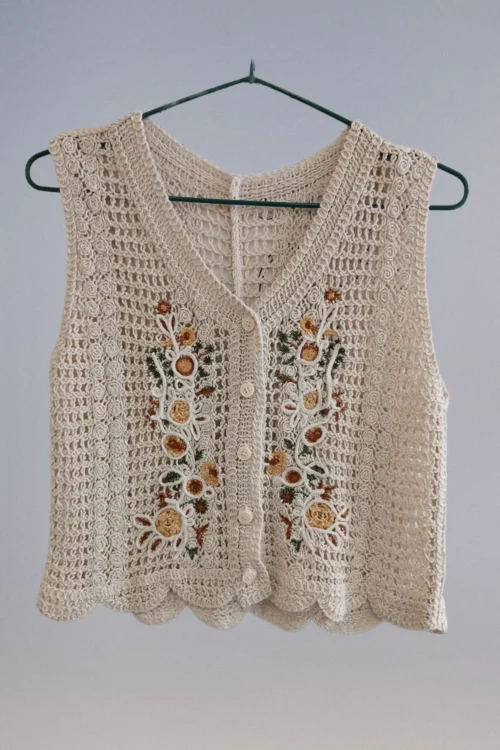 Chaleco Macramé Bordado - Imagen 3