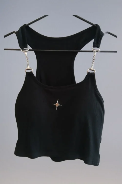 Croptop Algodón con Detalle Metal - Imagen 4