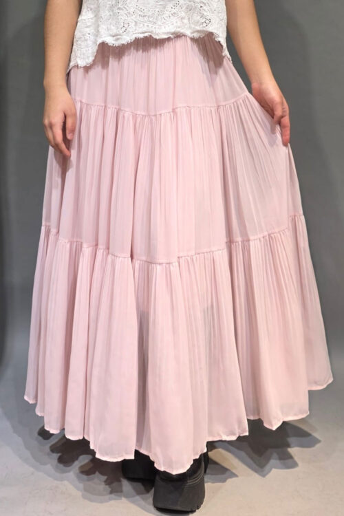 Falda Larga Gasa Plisada