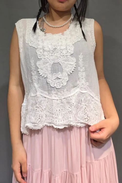 Top Broderie con Pechera Bordada