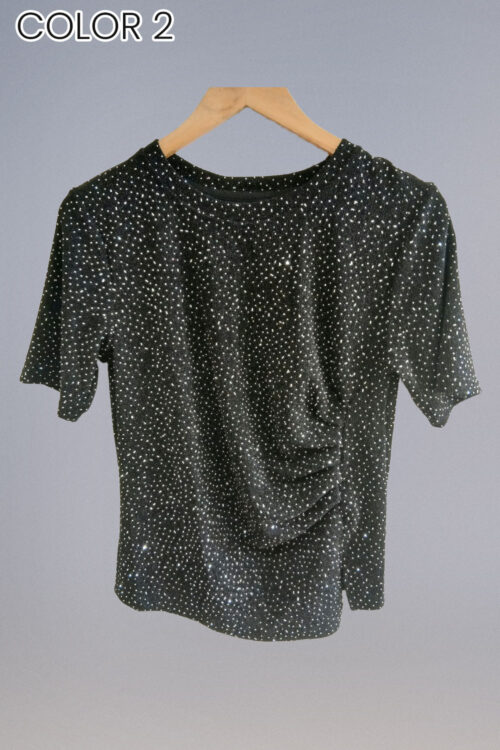 Polera con Brillo y Frunce al Costado - Imagen 5
