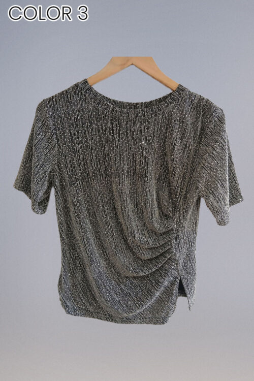 Polera con Brillo y Frunce al Costado - Imagen 4