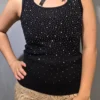Polera Rib con Tachas Brillantes