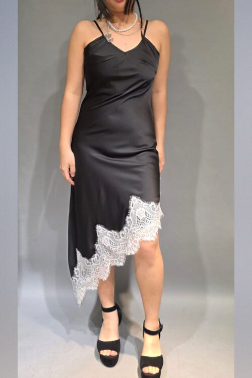 Vestido Lencero Asimétrico de Raso